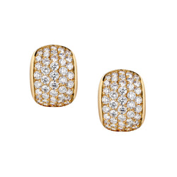 Ladies Custom 18kt Yellow Gold Diamond Huggies Earrings. Secrett Jewellers