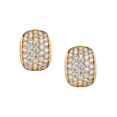 Ladies Custom 18kt Yellow Gold Diamond Huggies Earrings. Secrett Jewellers