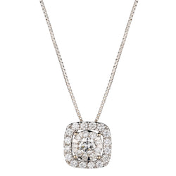 Ladies 18kt White Gold Diamond Pendant. 0.64ct Tw