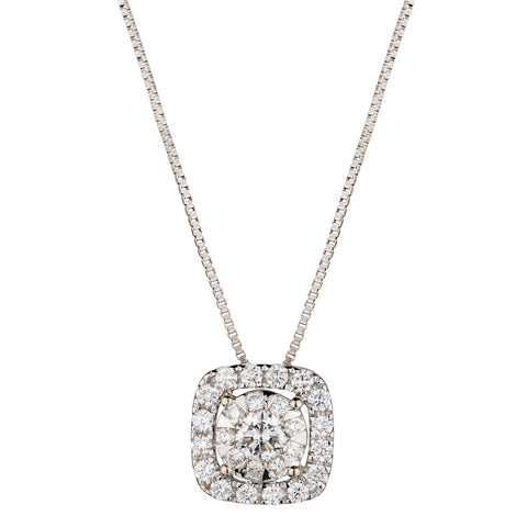 Ladies 18kt White Gold Diamond Pendant. 0.64ct Tw