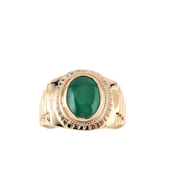 18KT YELLOW GOLD MEN'S JADE RING