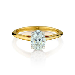 Tiffany & Co Platinum and 18kt Yellow Gold Oval Cut Diamond Ring. 1.38ct