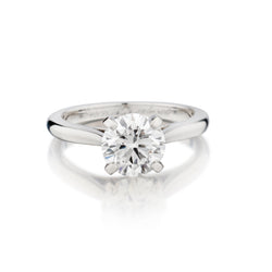Cartier Ladies Platinum Diamond Solitaire Ring. 1.34 Brilliant Cut. (GIA)