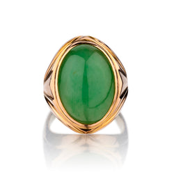 22kt Yellow Gold Jade Cabochon Ring.