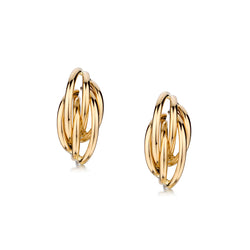 14kt Yellow Gold Curved Hoop Earrings. Weight: 8.1 Grams