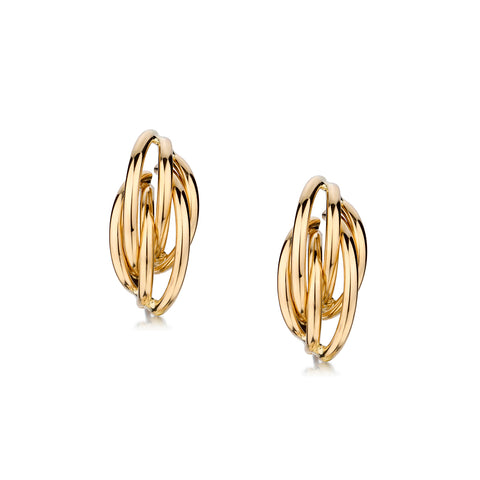 14kt Yellow Gold Curved Hoop Earrings. Weight: 8.1 Grams