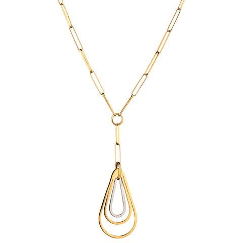 Ladies Modern 14kt Yellow Gold Pendant. Made in Italy. Weight: 17.8 Grams