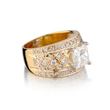 Ladies 18kt Yellow Gold Diamond Ring. 2.01 Princess Cut