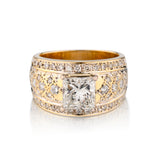 Ladies 18kt Yellow Gold Diamond Ring. 2.01 Princess Cut
