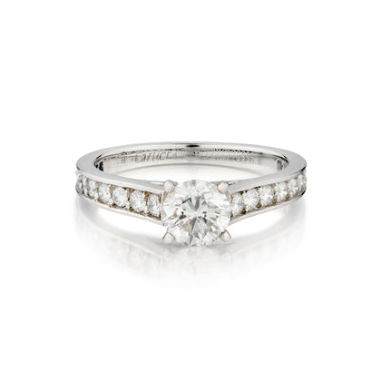 Cartier Ladies Platinum Diamond Ring.  0.72 Brilliant Cut (GIA)