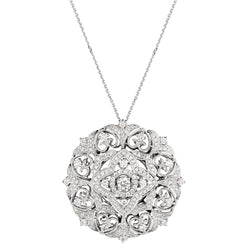 Ladies 14kt White Gold Diamond Pendant. 1.50ct Tw