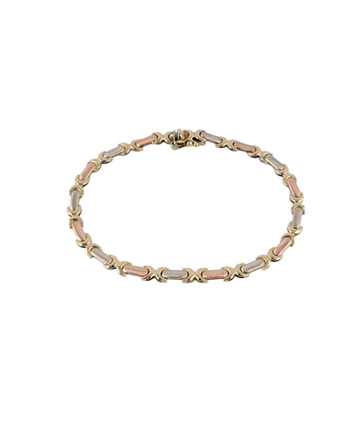 14KT VINTAGE TRI COLOUR BRACELET