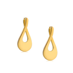 18kt Yellow Gold Cross - Over Drop Earrings. Made in Italy