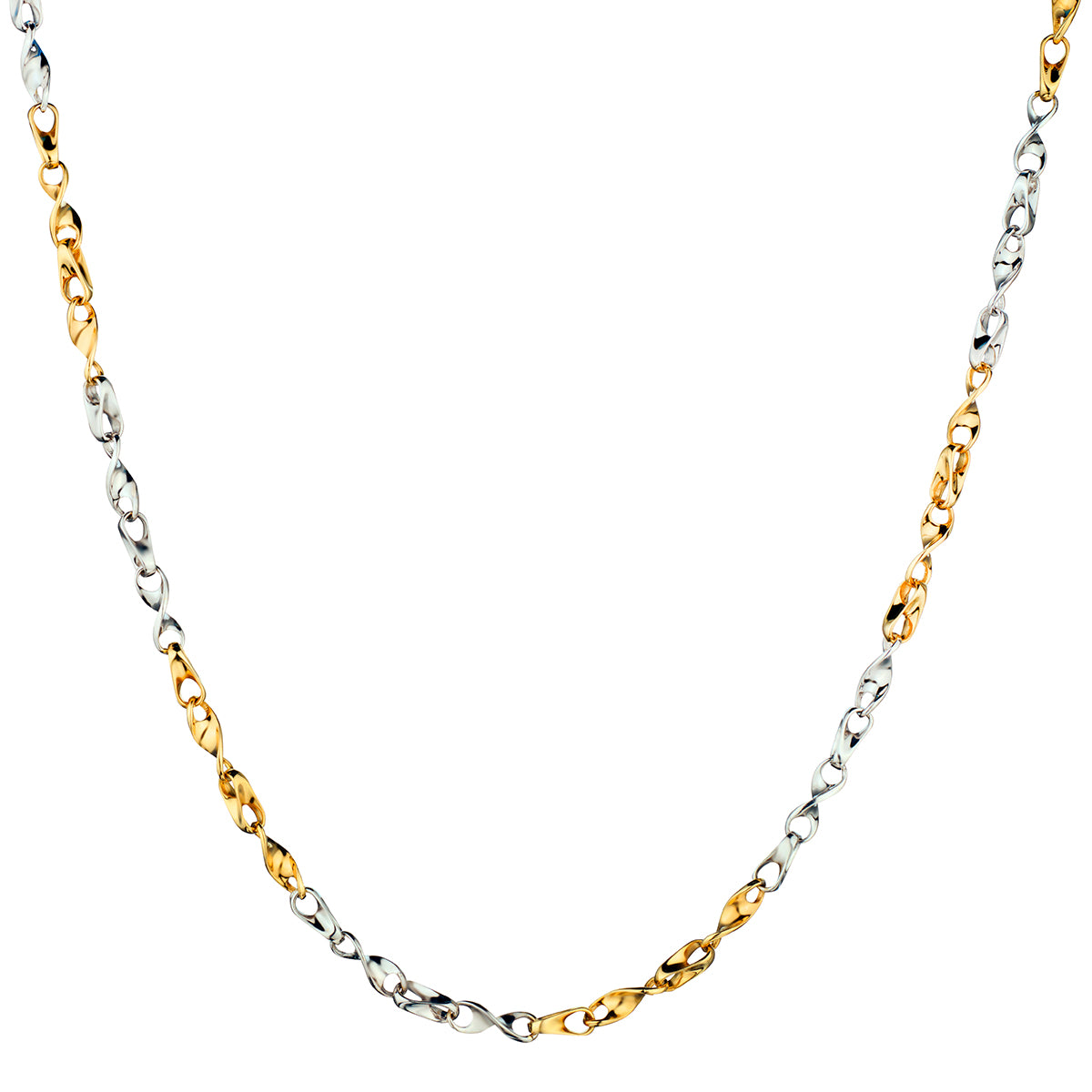 14kt Yellow and White Gold Chain. Weight: 20.58 grams.