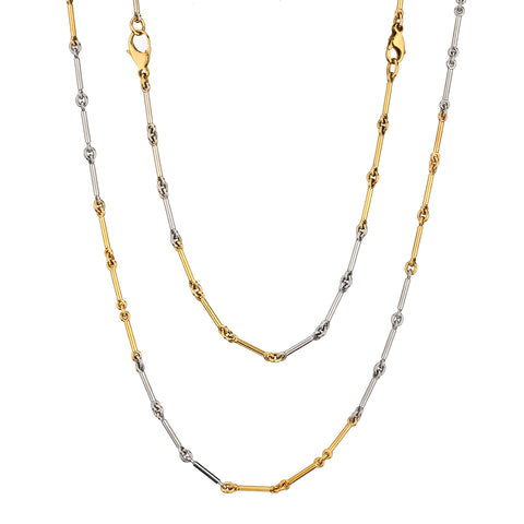 18kt Yellow and White Gold Chain / Bracelet Combination. Weight: 22 Grams