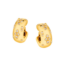Cartier 18kt Yellow Gold Diamond Huggies. Weight: 26 Grams