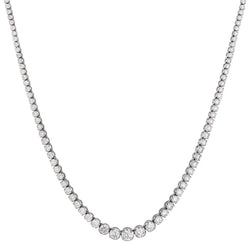 18kt White Gold Diamond "Tennis Necklace ". 11.00ct Tw