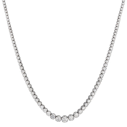 18kt White Gold Diamond "Tennis Necklace ". 11.00ct Tw