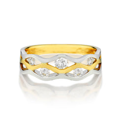 18kt Yellow and White Gold Diamond Ring. 0.50ct Tw