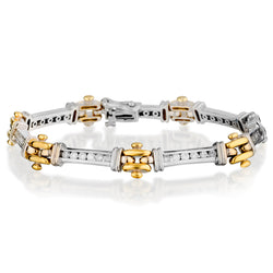 14kt Yellow and White Gold Diamond Bracelet. 2.10ct Tw