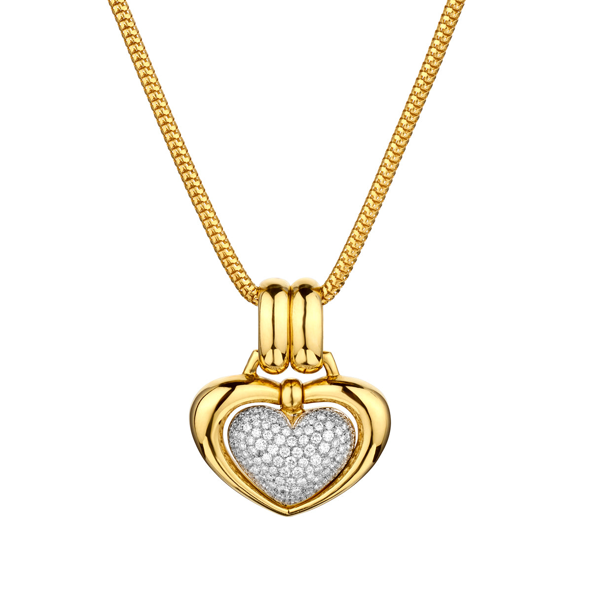 Chimento 18kt Yellow Gold Puffy Heart Pendant. 3.01ct Tw.Made in Vicenza Italy