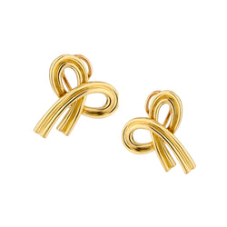 Tiffany & Co 18kt Yellow Gold Ribbon / Bow Stud Earrings