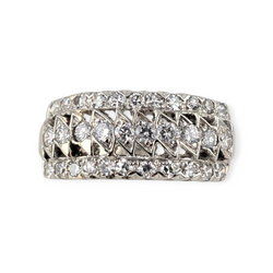 14KT WHITE GOLD VINTAGE STYLE DIAMOND BAND