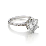 Platinum Ladies Diamond Ring. 4.02 Brilliant Cut.