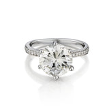 Platinum Ladies Diamond Ring. 4.02 Brilliant Cut.