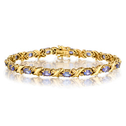 14kt Yellow Gold Tanzanite and Diamond Bracelet.