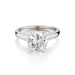 Ladies 14kt White Gold Diamond Solitaire Ring. 2.60 Brilliant Cut