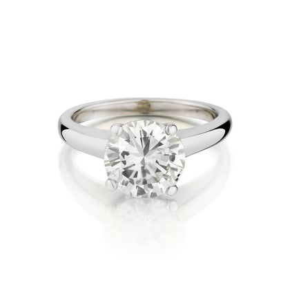 Ladies 14kt White Gold Diamond Solitaire Ring. 2.60 Brilliant Cut
