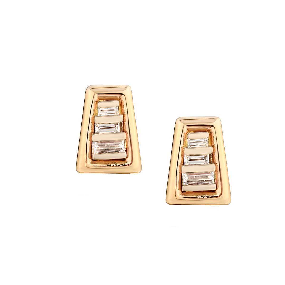 14kt Yellow Gold Diamond Stud Earrings. 6 x 0.40ct Tw