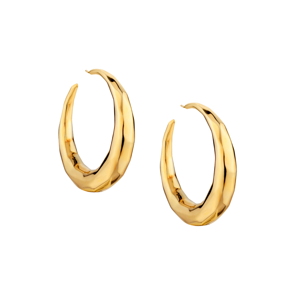 Ladies Large Hollow Hoop Earrings in 14kt Yellow Gold by Lana Jewellery