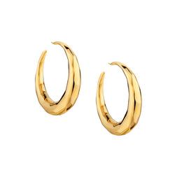Ladies Large Hollow Hoop Earrings in 14kt Yellow Gold by Lana Jewellery