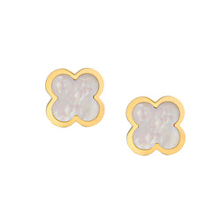 Van Cleef & Arpels Pure Alhambra Mother of Pearl Studs in 18kt Yellow Gold