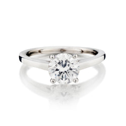 Ladies 18kt White Gold Diamond Solitaire Ring. 1.51 Brilliant Cut (GIA)