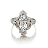 Vintage Platinum and Diamond Ring. Circa 1930. Art Deco
