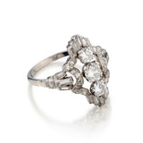 Vintage Platinum and Diamond Ring. Circa 1930. Art Deco