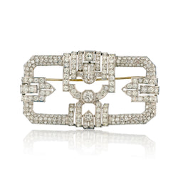 Unisex Vintage Platinum and Diamond Brooch. 8.00ct Tw