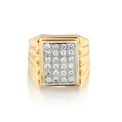 Mens 14kt Yellow Gold Diamond Ring. 20 x 0.80ct Tw