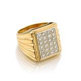 Mens 14kt Yellow Gold Diamond Ring. 20 x 0.80ct Tw