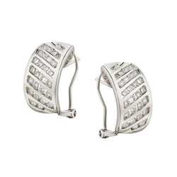 Ladies 14kt White Gold Diamond Huggies Earrings. 1.00ct Tw