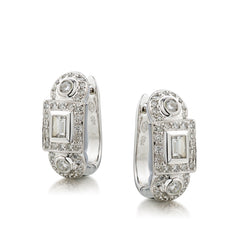 Ladies 18kt White Gold Diamond Hoop Earrings. 1.20ct Tw
