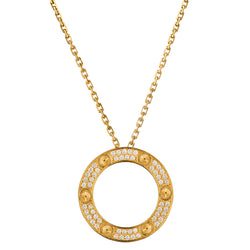 Cartier Pave Yellow Gold Love Collection Diamond Pendant. Ref: B7058400