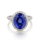 Tiffany & Co Platinum Tanzanite and Diamond Ring. 6.51ct Tanzanite