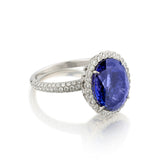 Tiffany & Co Platinum Tanzanite and Diamond Ring. 6.51ct Tanzanite