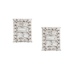 Ladies 18kt White Gold Diamond Stud Earrings. 2.70ct Tw