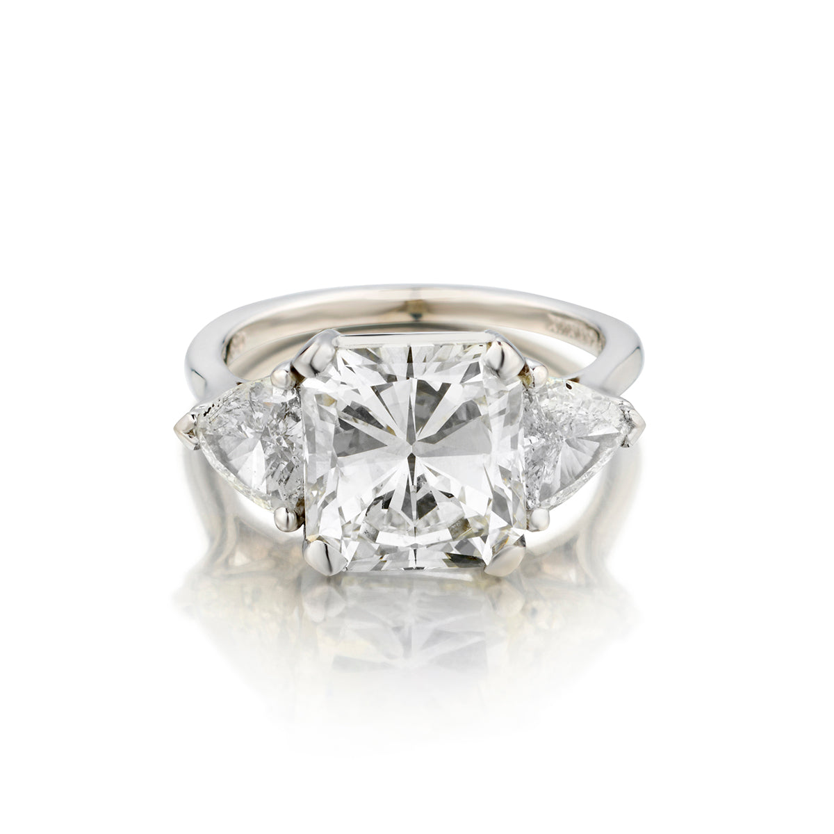 Platinum Ladies Diamond Ring . 5.03 Radiant Cut Diamond