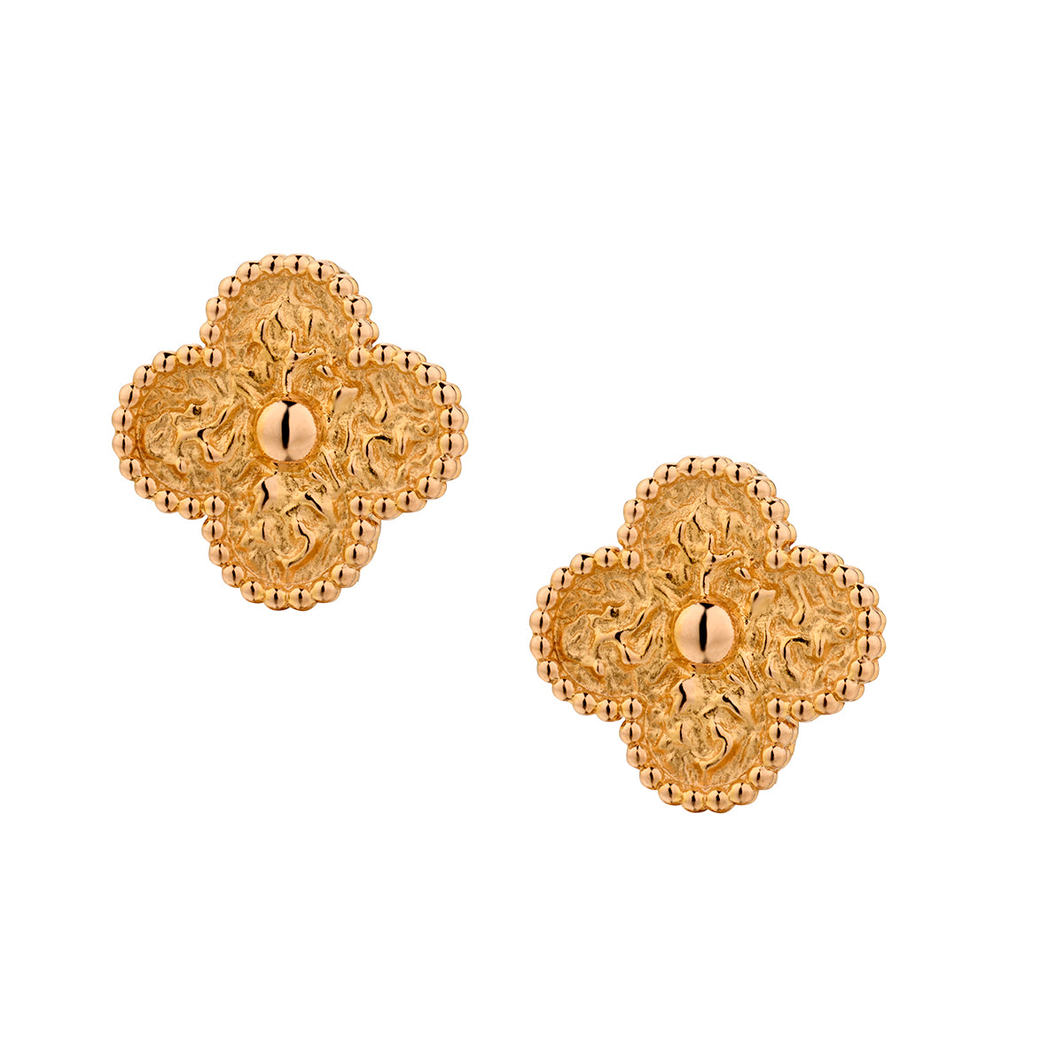 Van Cleef & Arpels Vintage Alhambra Motif Earrings in 18kt Rose Gold